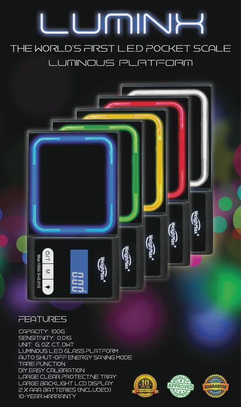 LUMINX POCKET SCALE 100G/0.01G/WHITE
