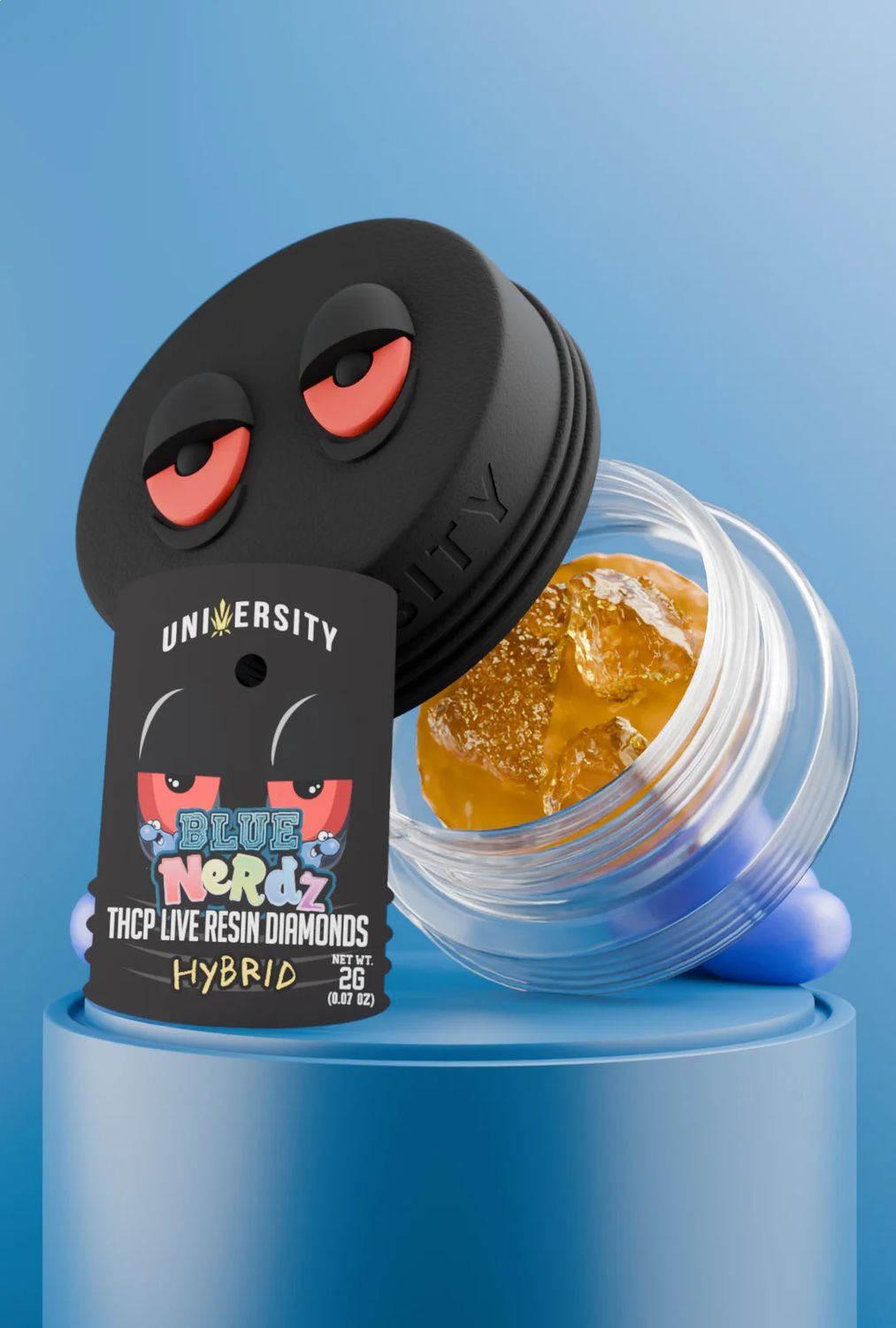 UNIVERSITY 2G LIVE RESIN DIAMONDS, Flavour: Blue Nerdz Hybrid