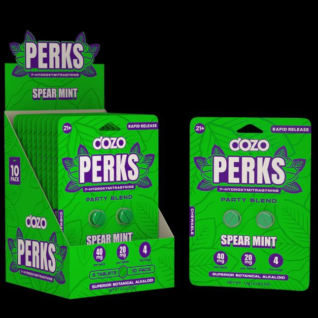 DOZO PERKS KRATOM TABLETS PARTY BLEND SPEAR MINT