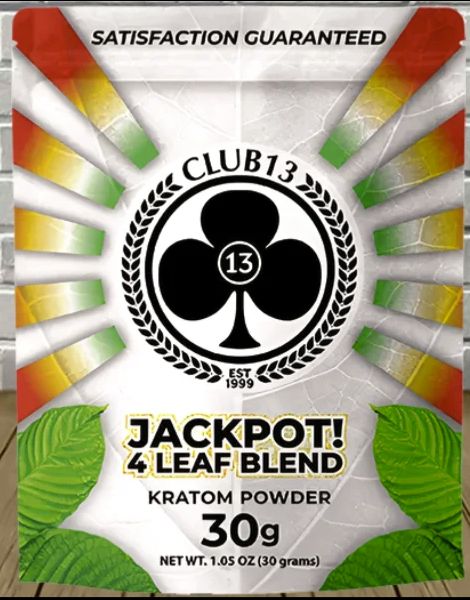 CLUB 13 JACKPOT 4 LEAF BLEND KRATOM POWDER 30g
