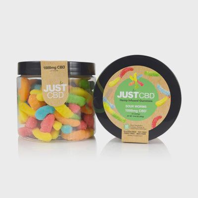 JUST CBD HEMP INFUSED GUMMIES SOUR WORMS 250MG CBD