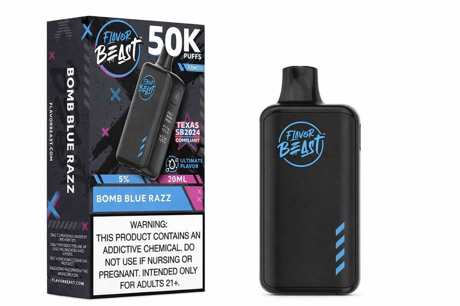 FLAVOR BEAST  BOMB BLUE RAZZ 50K PUFFS