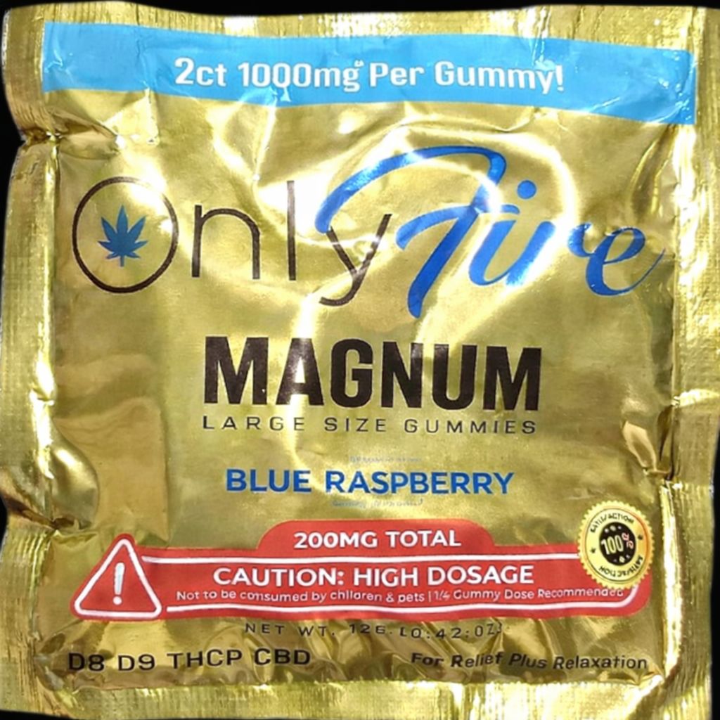 ONLY FIRE LARGE SIZE GUMMIES 25CT JAR 1000MG BLUE RASPBERRY