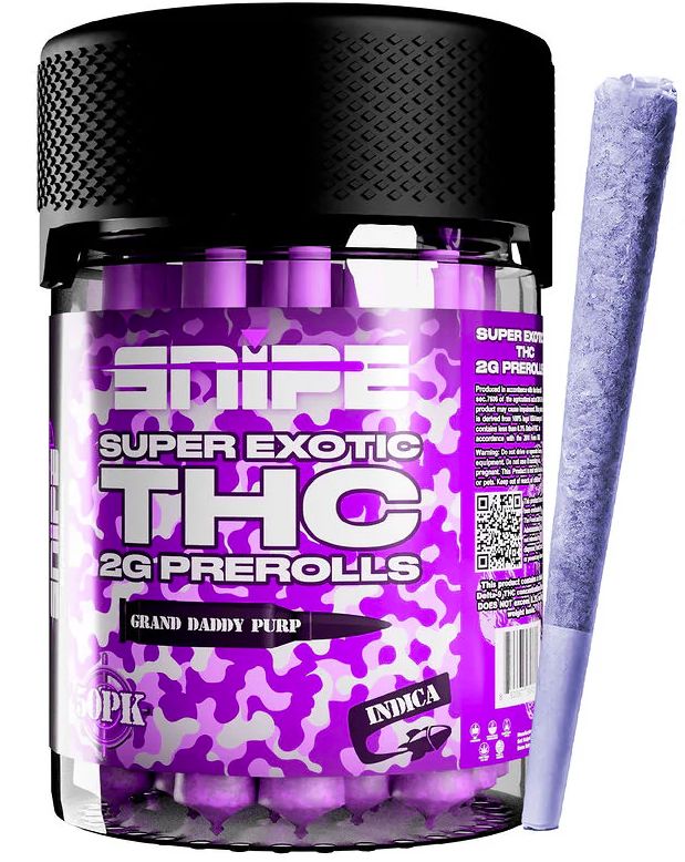 SNIPE SUPER EXOTIC 2G PURPLE(BLAZY SUSAN) THC- 1 1 0 $45.00 $0.00 $45.00 P DIAMOND PRE ROLLS GRAND DADDY PURPLE (I)