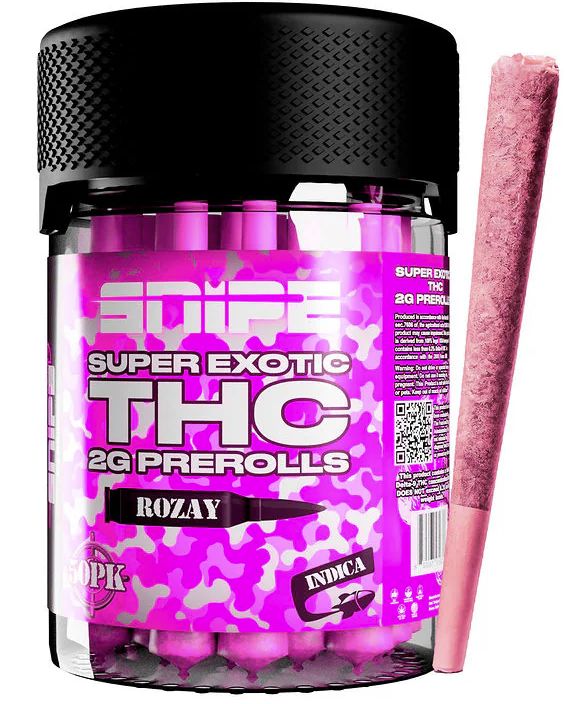 SNIPE SUPER EXOTIC 2G PINK(BLAZY SUSAN) THC-P DIAMOND PRE ROLLS 50CT/JAR | ROZAY (I)