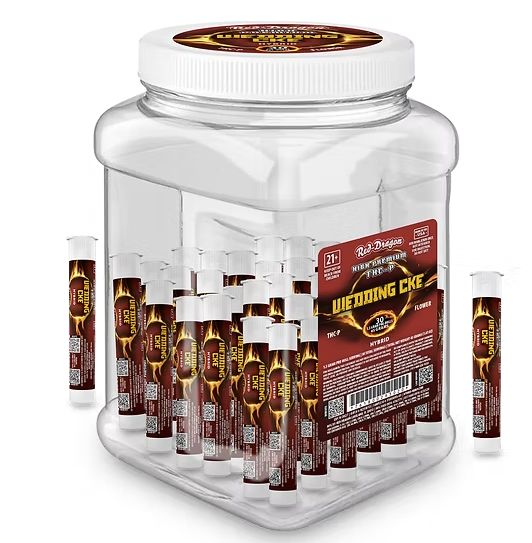 RED DRAGON THC-P HIGH PREMIUM 1.5G PRE ROLLS  WEDDING CAKE (H)