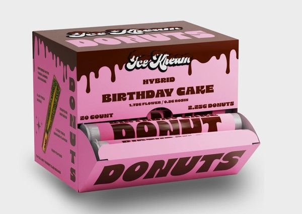 Ice Kream Donuts THC-A Hash Hole Pre-Roll, 2.25g 20CT Birthday Cake - HYBRID