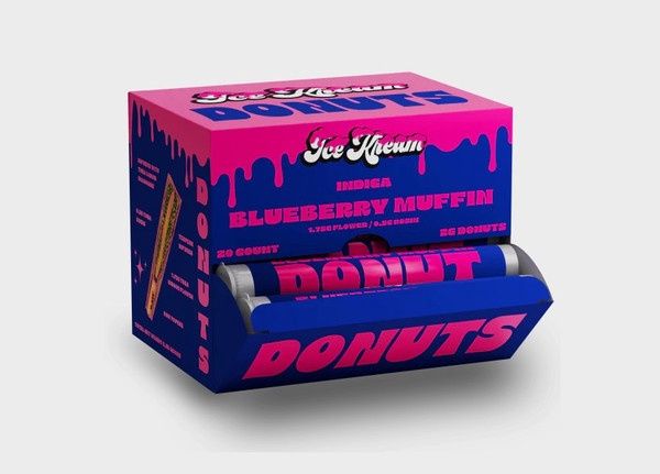Ice Kream Donuts THC-A Hash Hole Pre-Roll, 2.25g 20CT Blueberry Mu!n - INDICA