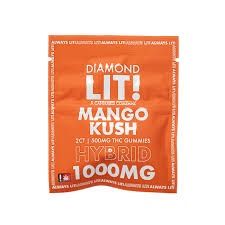 LIT THC GUMMIES 1000MG 2PK 25CT MANGO KUSH - HYBRID