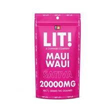 LIT THC GUMMIES 20000MG 40CT MAUI WAUI - SATIVA