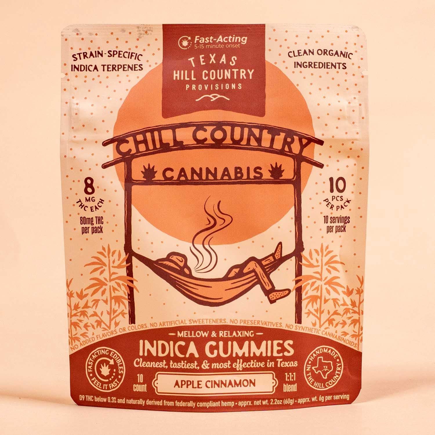 TEXAS HILL COUNTRY CHILL COUNTRY D9 GUMMIES 10CT APPLE CINNAMO