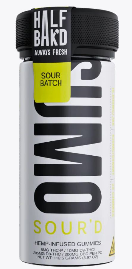 Half Bak'd Sumo Sour'd Gummies Jar, 10000mg Sour Batch