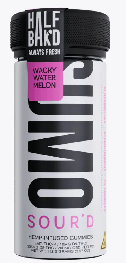 Half Bak'd Sumo Sour'd Gummies Jar, 10000mg Wacky Watermelon