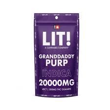 LIT THC GUMMIES 20000MG 40CT GRANDDADY PURP - INDICA