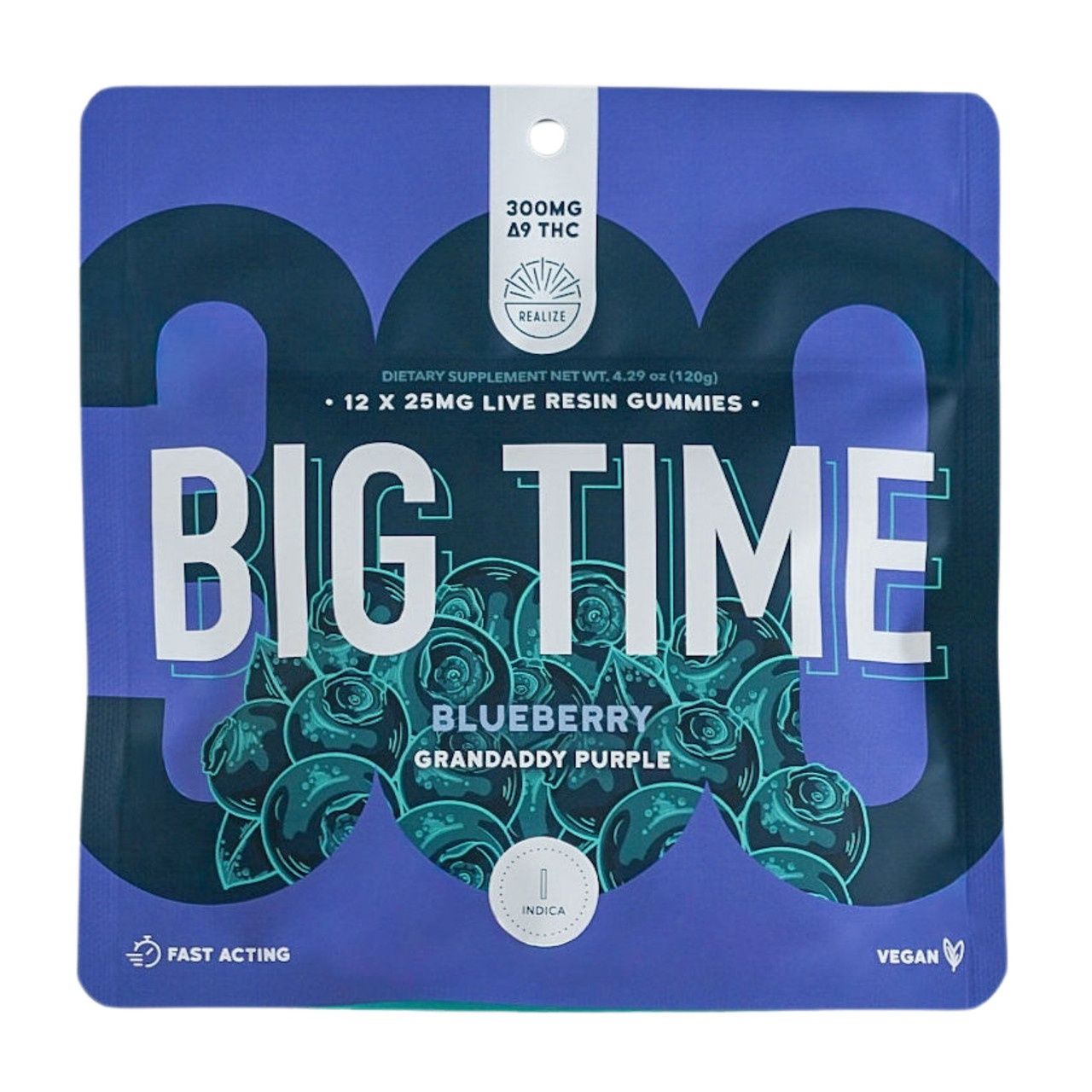 R.BT LR 300MG D9 THC 12PK GUMMIES BLUEBERRY