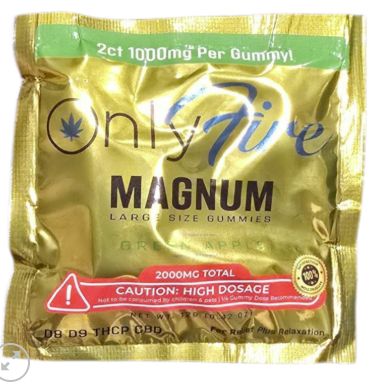 ONLY FIRE LARGE SIZE GUMMIES 25CT JAR 1000MG GREEN APPLE