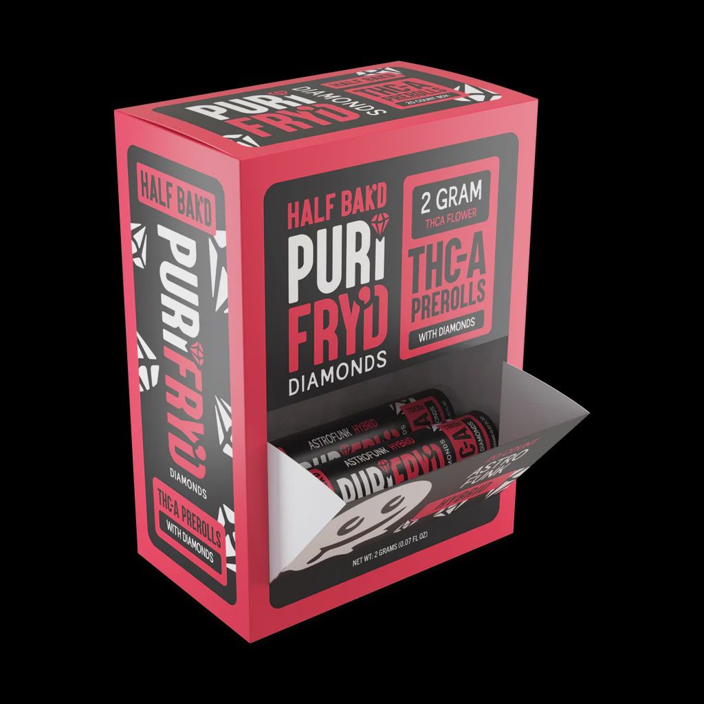 HALF BAKED PURI FRYD 2G THC-A DIAMOND INFUSED PRE ROLLS ASTRO FUNK(H)