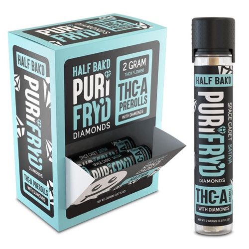 HALF BAKED PURI FRYD 2G THC-A DIAMOND INFUSED PRE ROLLSSPACE CADET(S)