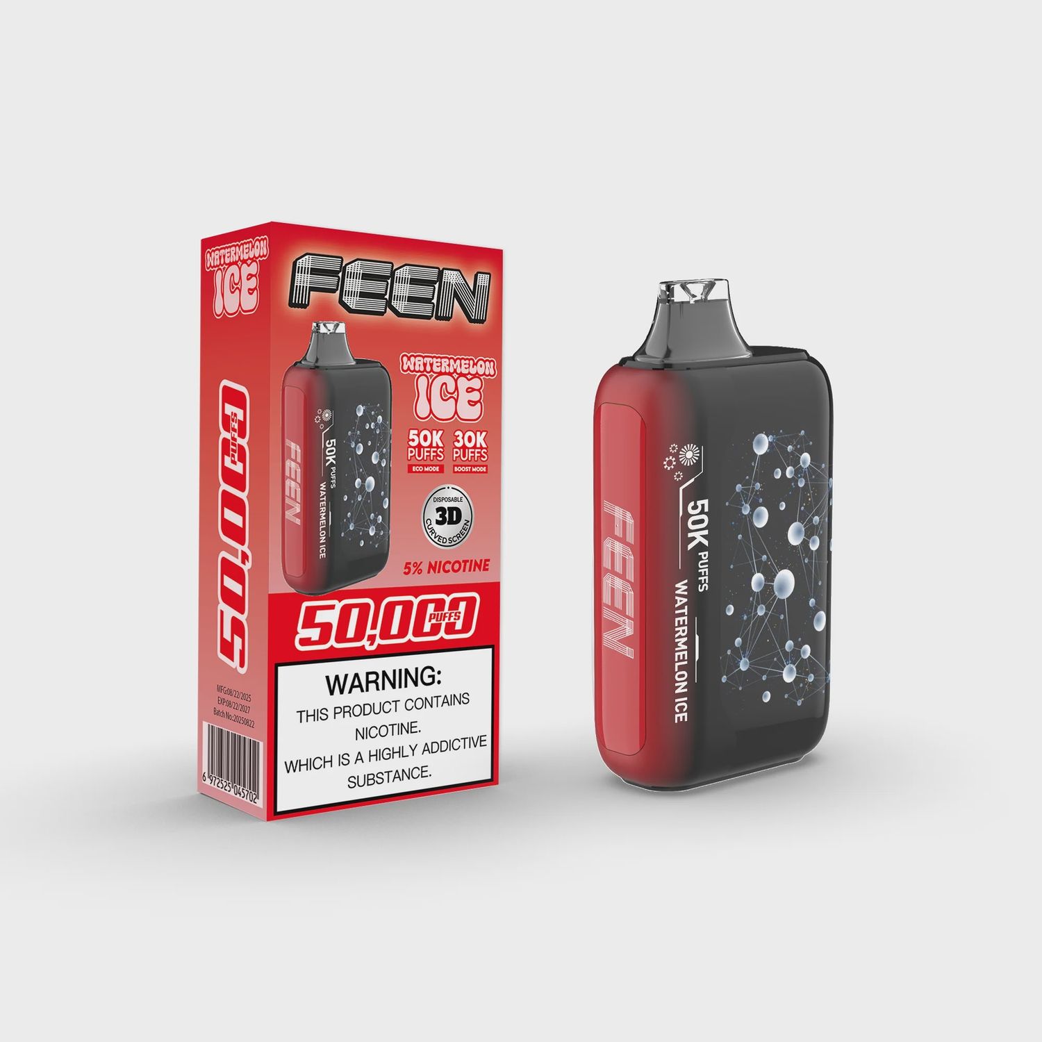 FEEN 50K PUFFS DISPOSABLE 5CT/PK | WATERMELON  ICE