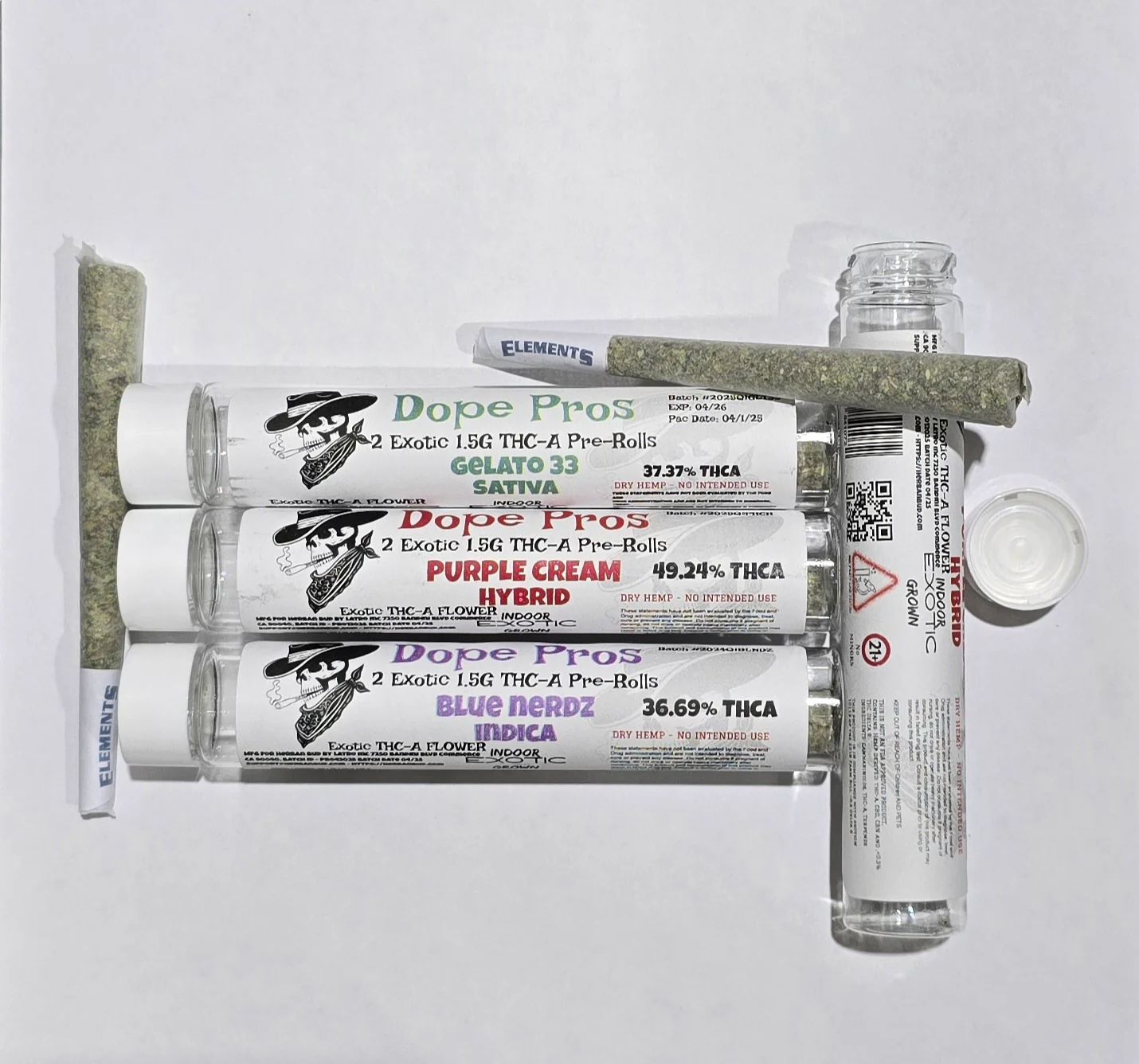 DOPE PROS SINGLE PRE ROLL, Flavour: Neon Glo (Sativa)