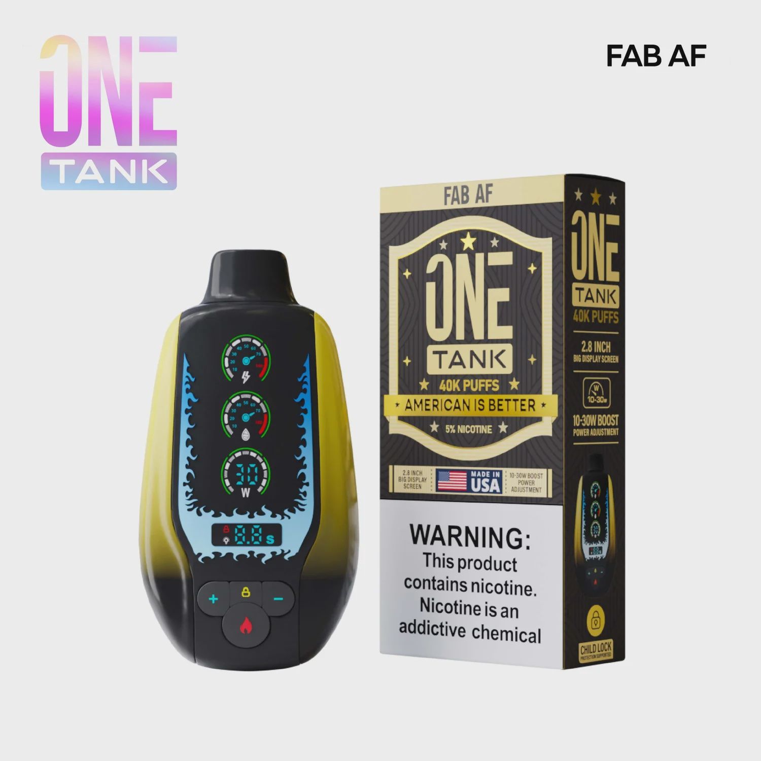 ONE TANK 40K DISPOSABLE 5CT Fab AF