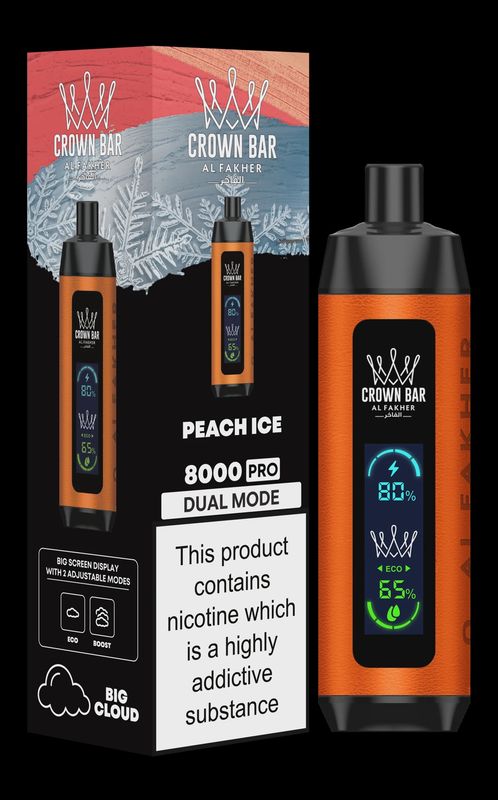 AL FAKHER CROWN BAR 8000 PRO 5PK PEACH ICE
