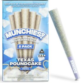 MUNCHIES 5PK THCA PRE ROLLS 10CT  Texas Poundcake (Indica)