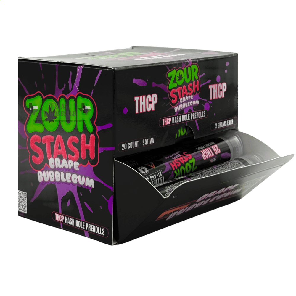 ZOUR STASH 2G THCP PRE-ROLLED, Flavour: Grape Bubblegum