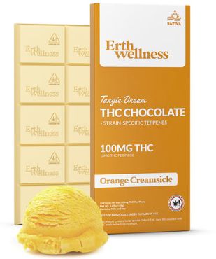 ERTH WELLNESS TANGIE DREAM THC CHOCOLATE+STRAIN-SPECIFIC TERPENES 100MG ORANGE CREAMSICLE