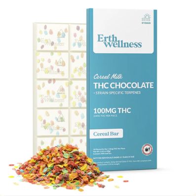 ERTH WELLNESS CREAL MILK THC CHOCOLATE+STRAIN-SPECIFIC TERPENES 100MG CEREAL BAR