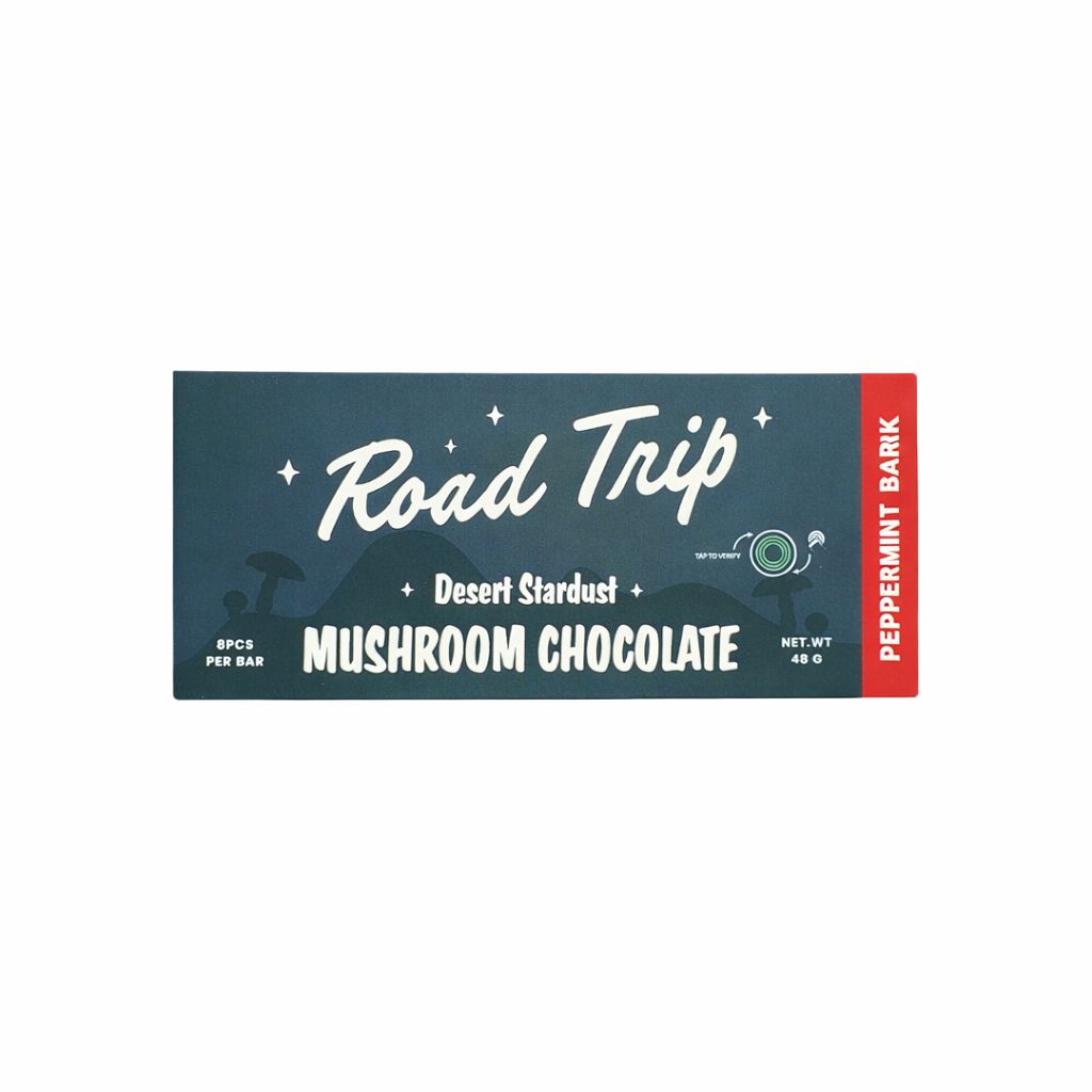 ROAD TRIP DESERT STARDUST MUSHROOM CHOCOLATE PEPPERMINT BARK 48G