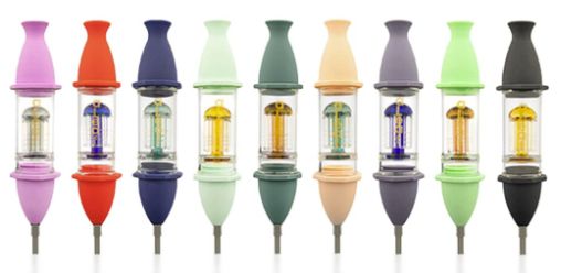 ALEAF NECTOR COLLECTOR KIT SILICONE + GLASS 8" W/DONUT PERC SL141 PINK