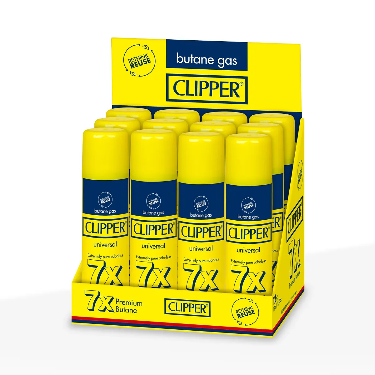 CLIPPER BUTANE FUEL YELLOW 138ML 7X