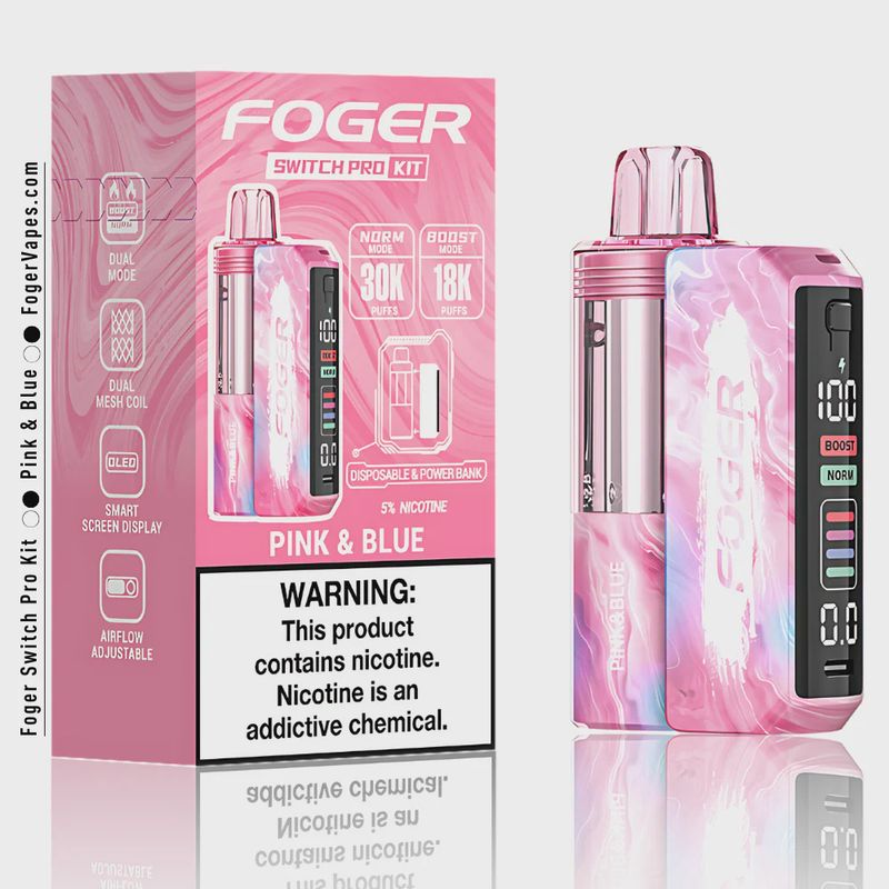 FOGER SWITCH PRO 30000 Puffs DISPOSABLE Kit TxC PINK &amp; BLUE