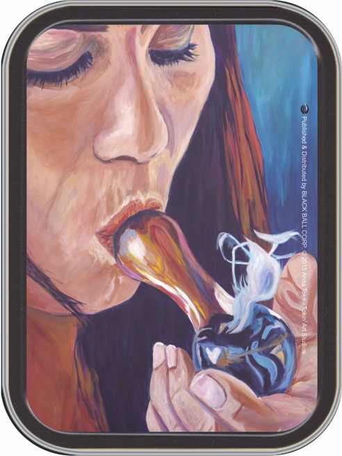 LARGE STASH TIN GLASS BEAUTY XA1021A