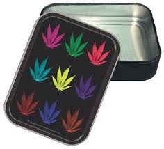LARGE STASH TIN LEAF POPART XA1014A