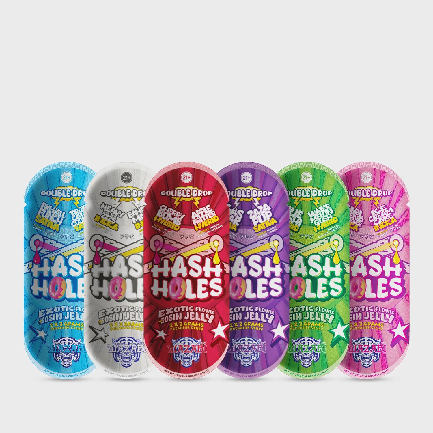 WAZABI HASH HOLES Live Rosin THC-P 2g PreRoll DOUBLE DROP 2/Pk WATERMELON GUSH / BANANA BANGER HYBRID