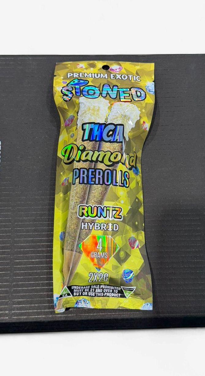 STONED Diamond THC-A 2g PreRoll 2/Pk RUNTZ HYBRID