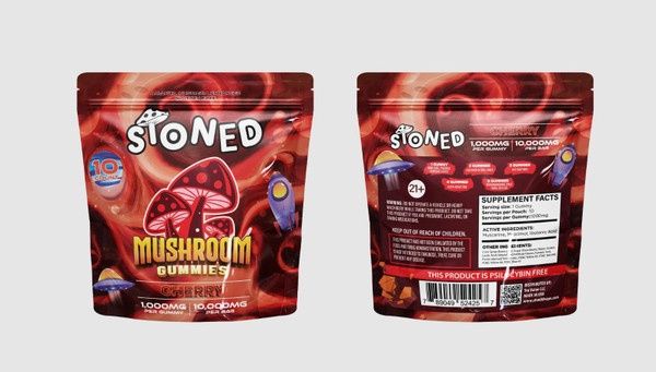 STONED MUSHROOM GUMMIES 10000mg 10/Pk CHERRY