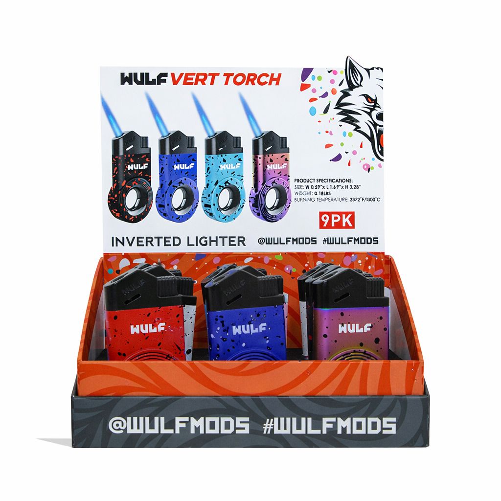 WULF MODS TORCH LIGHTER 9/Pk ASSORTED COLORS