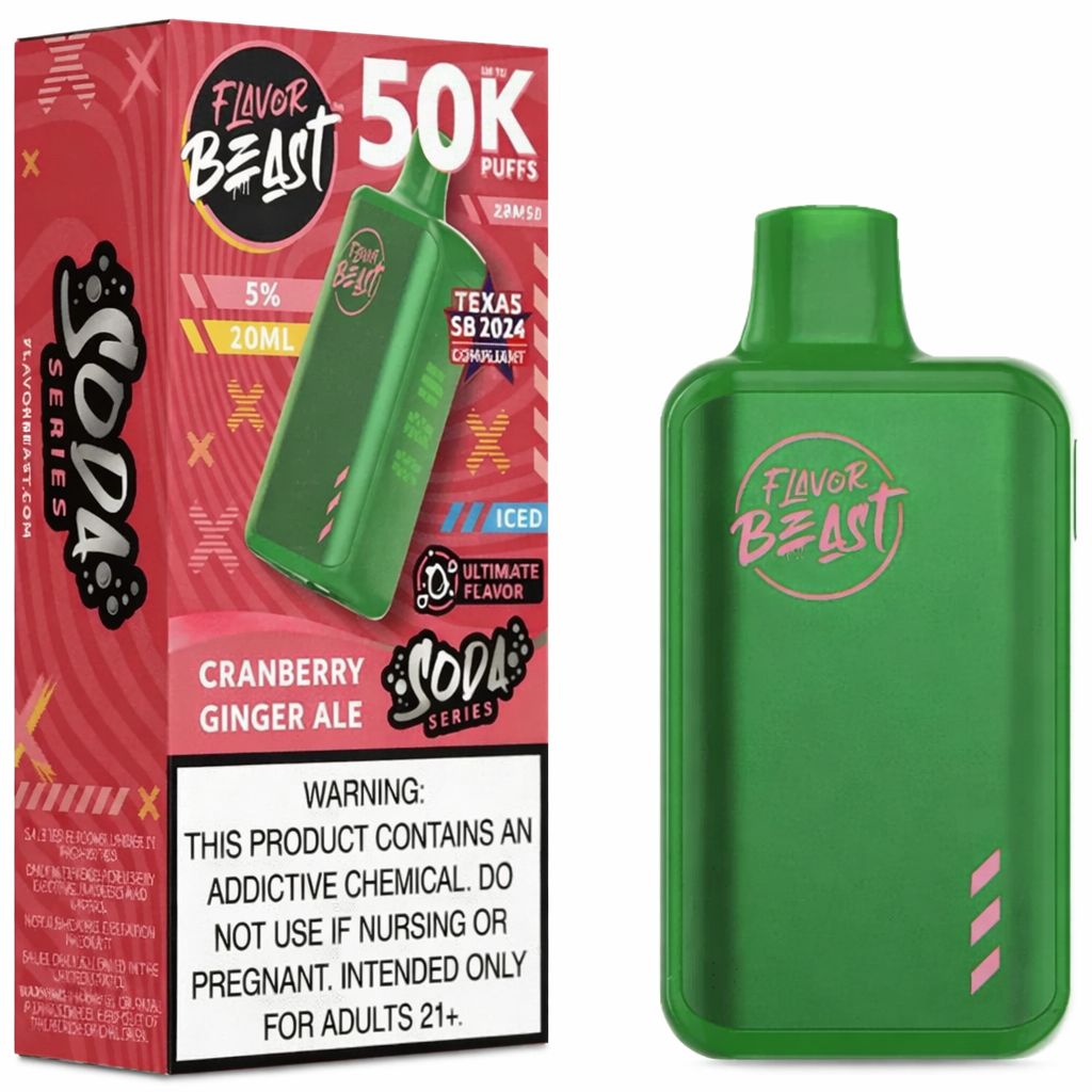 FLAVOR BEAST SODA SERIES CRANBERRY GINGER ALE 50K PUFFS