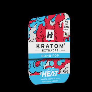 STRAIGHT HEAT KRATOM EXTRACTS TABS 3CT/PK 200MG TAB 10PK/BOX | BOMB POP