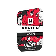STRAIGHT HEAT KRATOM EXTRACTS TABS 3CT/PK 200MG/ TAB 10PK/BOX | NATURAL