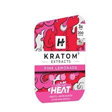 STRAIGHT HEAT KRATOM EXTRACTS TABS 3CT/PK 200MG TAB 10PK/BOX | PINK LEMONADE