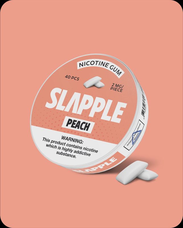 SLAPPLE 2MG NICOTINE GUM 5PK | PEACH