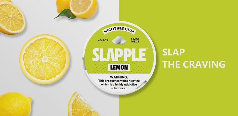 SLAPPLE 2MG NICOTINE GUM 5PK | LEMON