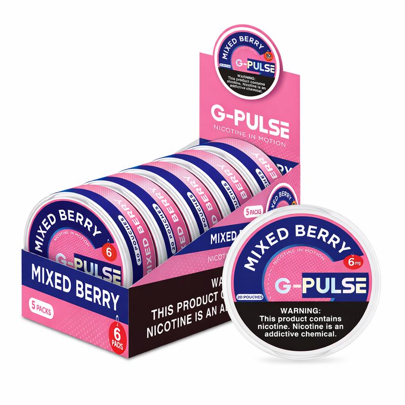 G-PULSE 6MG NICOTINE POUCHES | MIXED BERRY G-PULSE 6MG NICOTINE POUCHES 5PK | MIXED BERRY