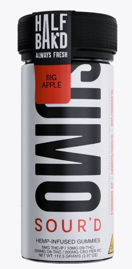 HALF BAK'D SUMO SOUR'D GUMMIESJAR,1000MG BIG APPLE