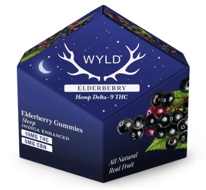 WYLD HEMP D9 GUMMIES 10CT  100MG ELDERBERRY + CNB