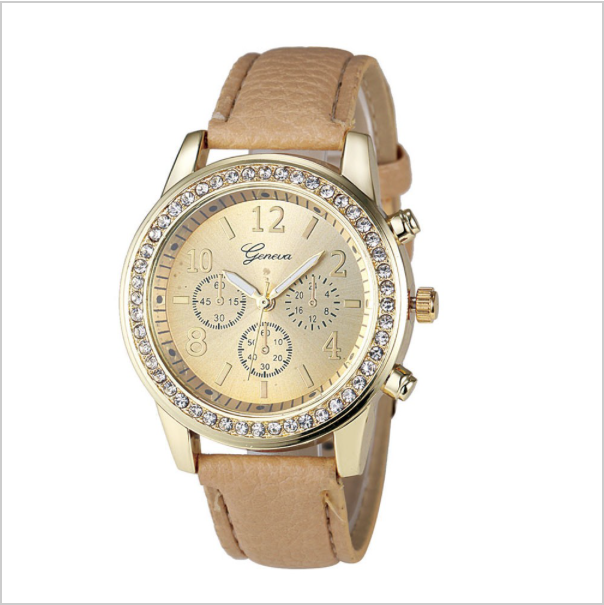 Geneva Women Leather Analog Wrist Watch